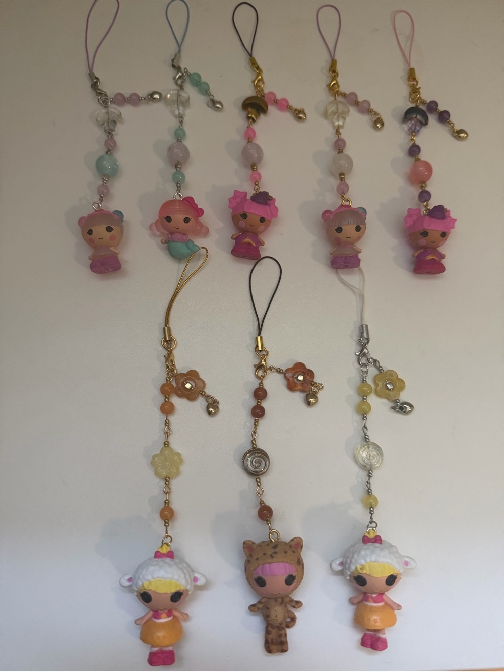 Handmade Lalaloopsie keychains or phone charms.